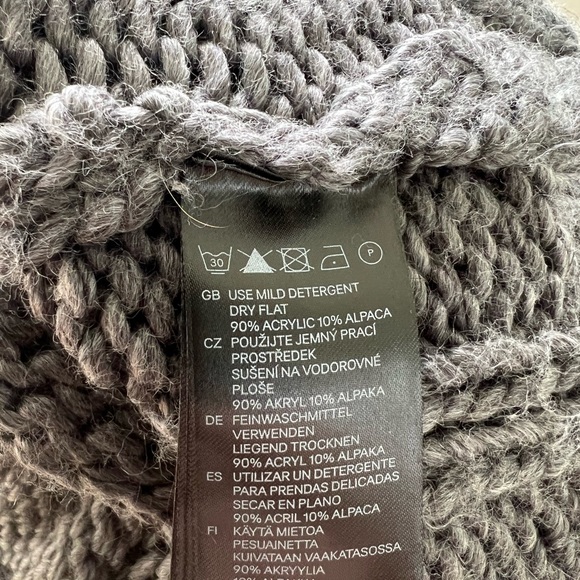 H&M mens cozy chunky cable shawl neck sweater - Picture 9 of 9